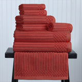 Soho Ribbed Cotton Absorbent Medium Weight 8 Piece Towel Set - Towel Set by Superior