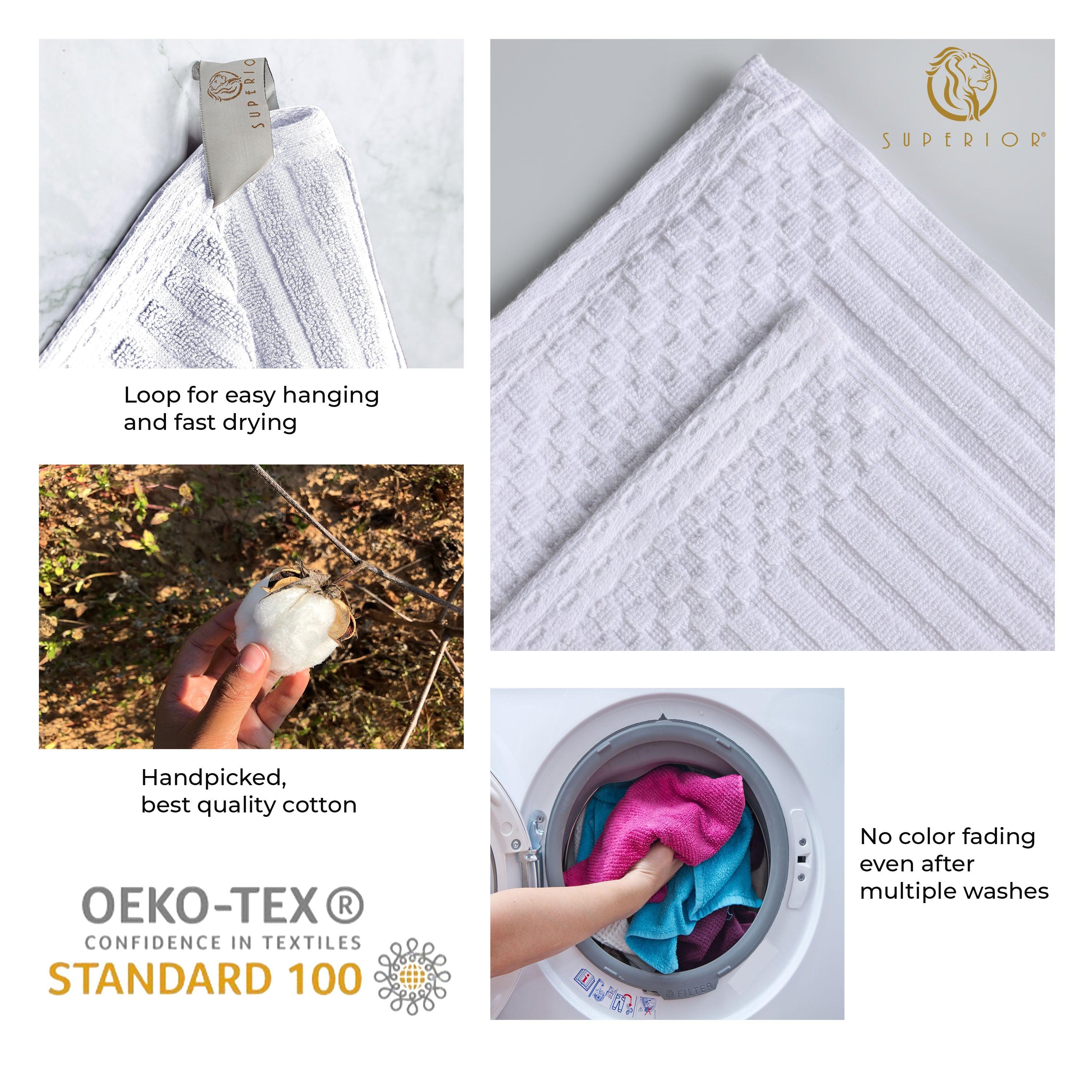 Soho Ribbed Cotton Absorbent Medium Weight 8 Piece Towel Set - Towel Set by Superior