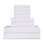 Soho Ribbed Cotton Absorbent Medium Weight 8 Piece Towel Set - Towel Set by Superior
