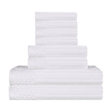 Soho Ribbed Cotton Absorbent Medium Weight 8 Piece Towel Set - Towel Set by Superior