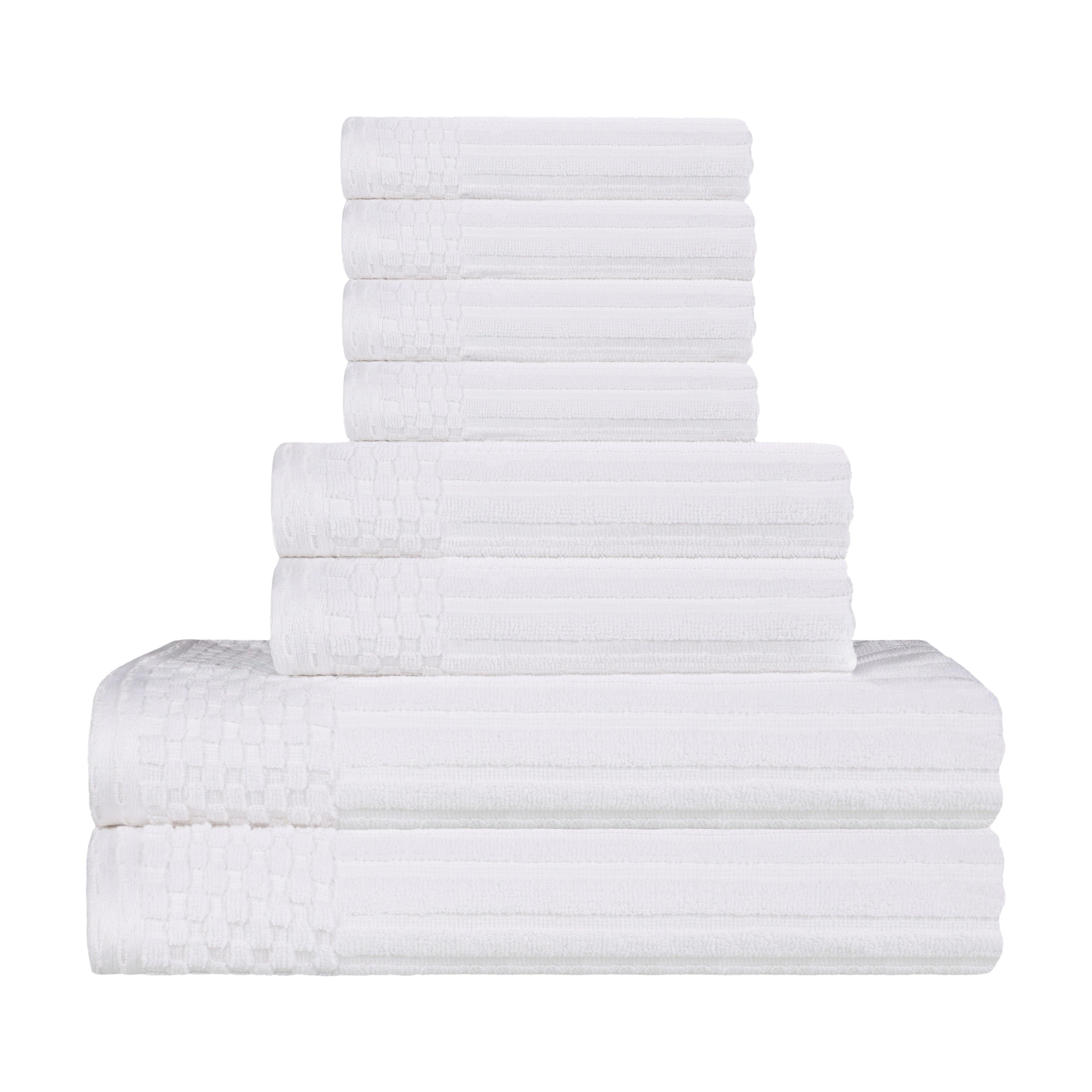 Soho Ribbed Cotton Absorbent Medium Weight 8 Piece Towel Set - Towel Set by Superior
