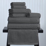 Soho Ribbed Cotton Absorbent Medium Weight 8 Piece Towel Set - Towel Set by Superior