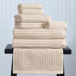 Soho Ribbed Cotton Absorbent Medium Weight 8 Piece Towel Set - Towel Set by Superior