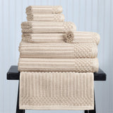 Soho Ribbed Cotton Absorbent Medium Weight 8 Piece Towel Set - Towel Set by Superior