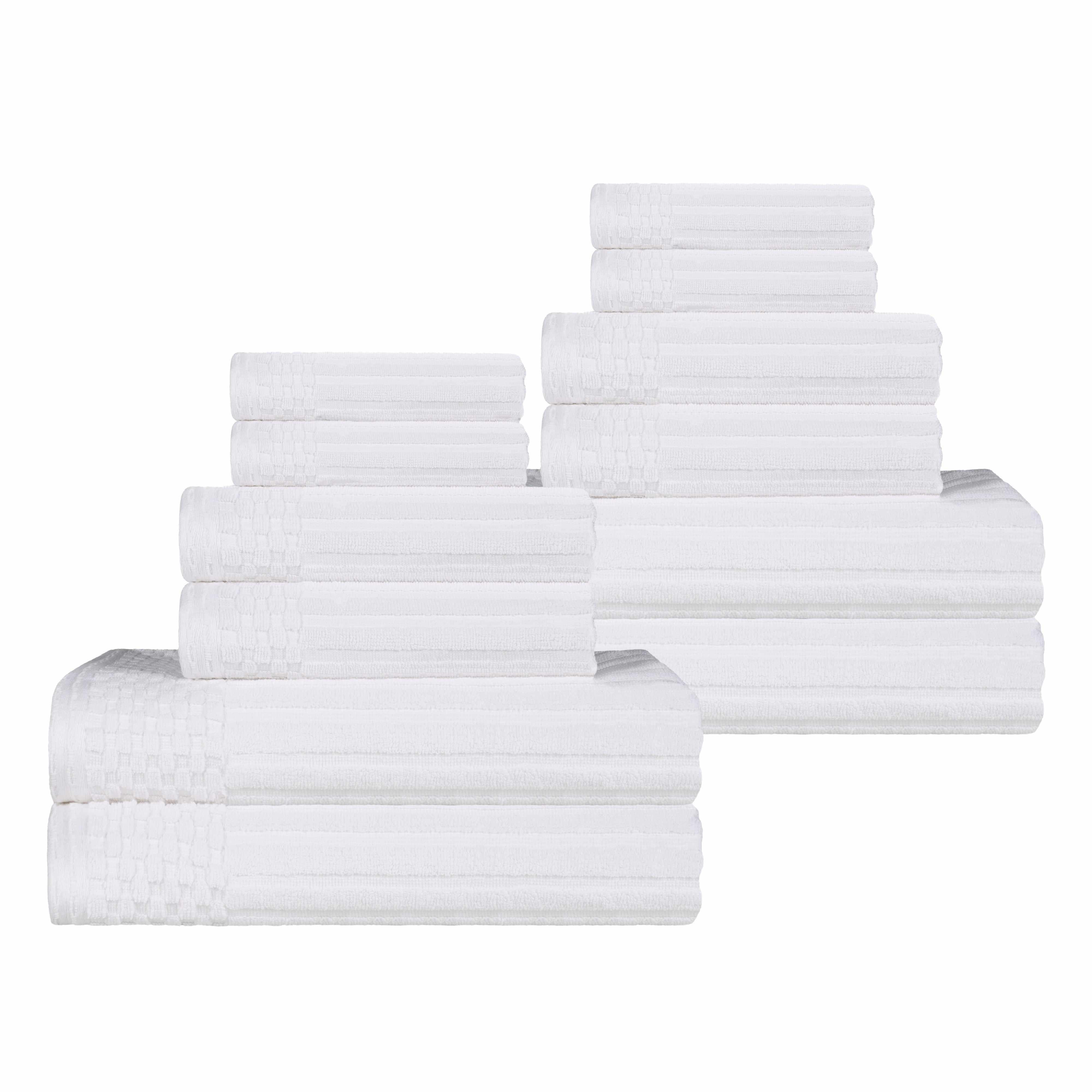 Soho Ribbed Cotton Absorbent Medium Weight 12 Piece Towel Set - Towel Set by Superior