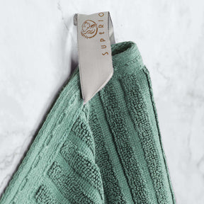 Ribbed Textured Cotton Medium Weight 12 Piece Towel Set -  Basil