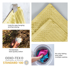 Superior Soho Ribbed Textured Cotton Ultra-Absorbent Bath Sheet & Bath Towel Set - Golden Mist