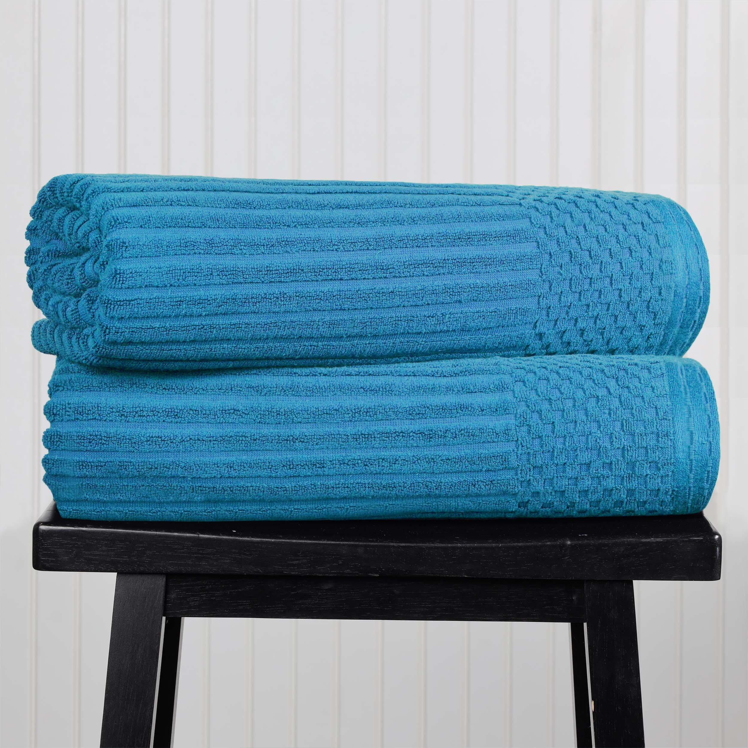 Soho Ribbed Cotton Absorbent 2 Piece Bath Sheet Towel Set - Bath Sheet by Superior