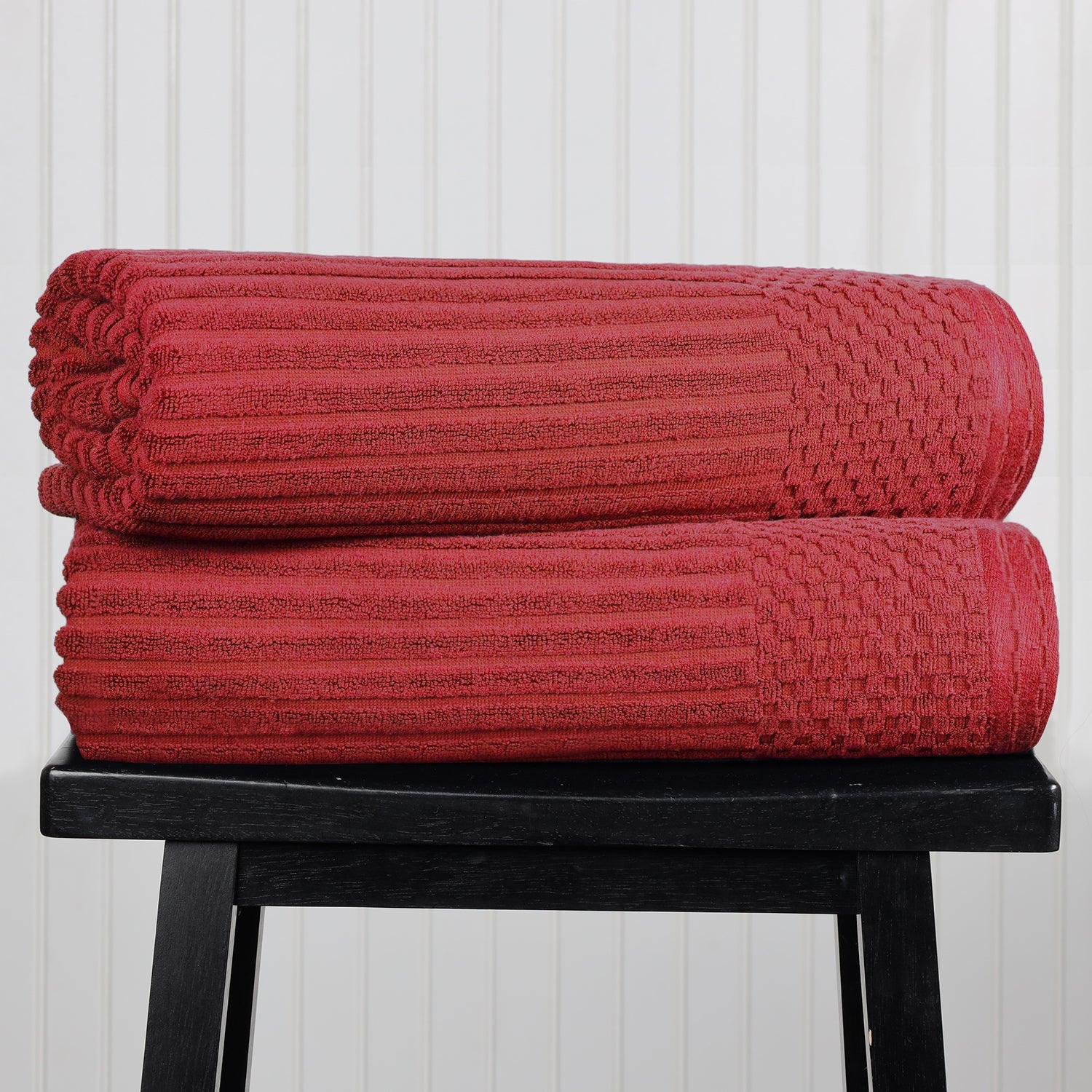 Soho Ribbed Cotton Absorbent 2 Piece Bath Sheet Towel Set - Bath Sheet by Superior