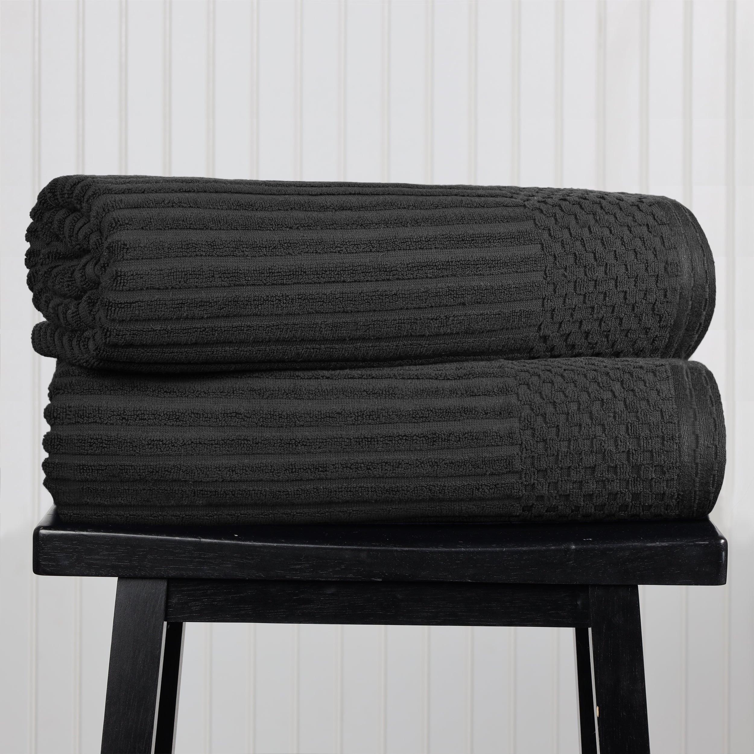 Soho Ribbed Cotton Absorbent 2 Piece Bath Sheet Towel Set - Bath Sheet by Superior