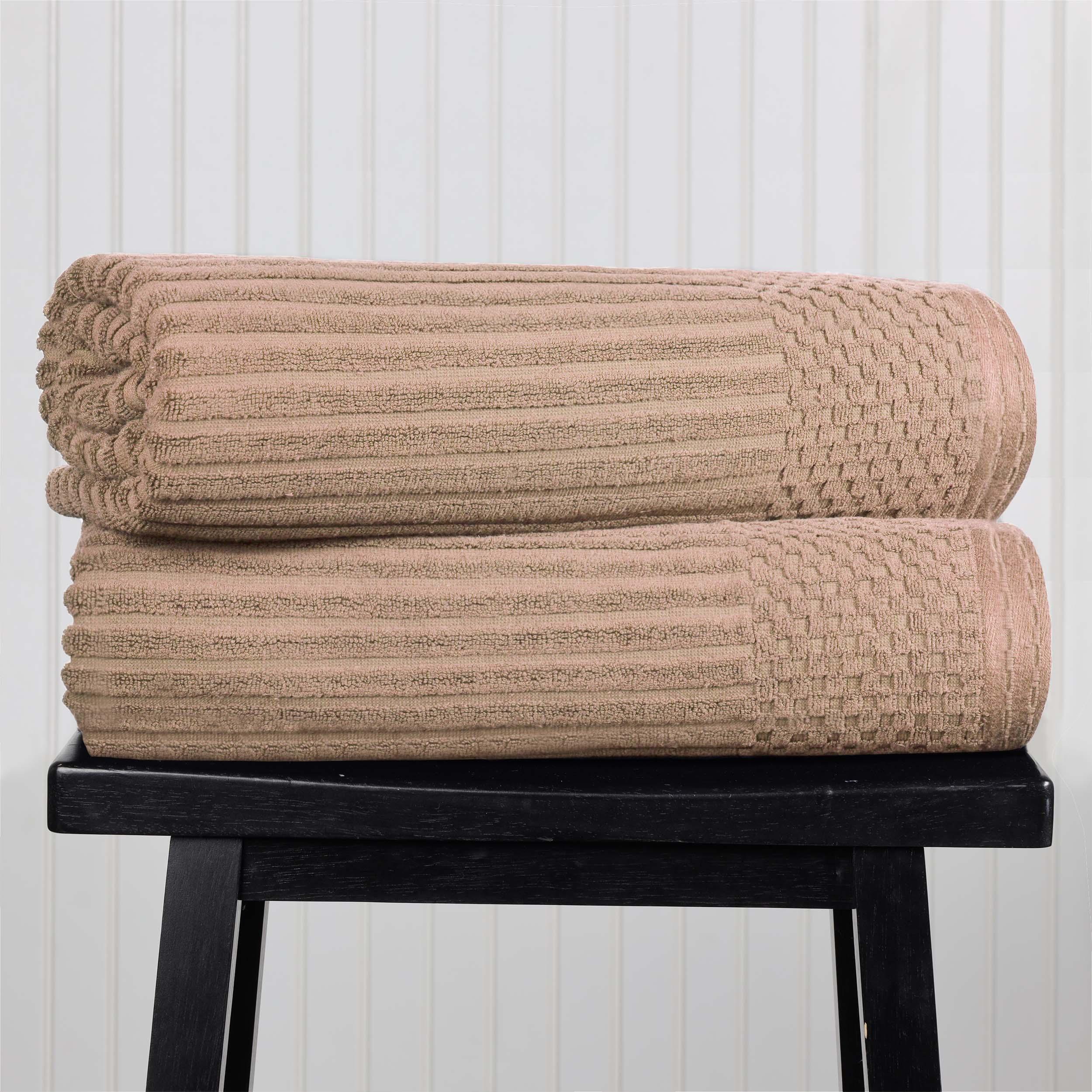 Soho Ribbed Cotton Absorbent 2 Piece Bath Sheet Towel Set - Bath Sheet by Superior