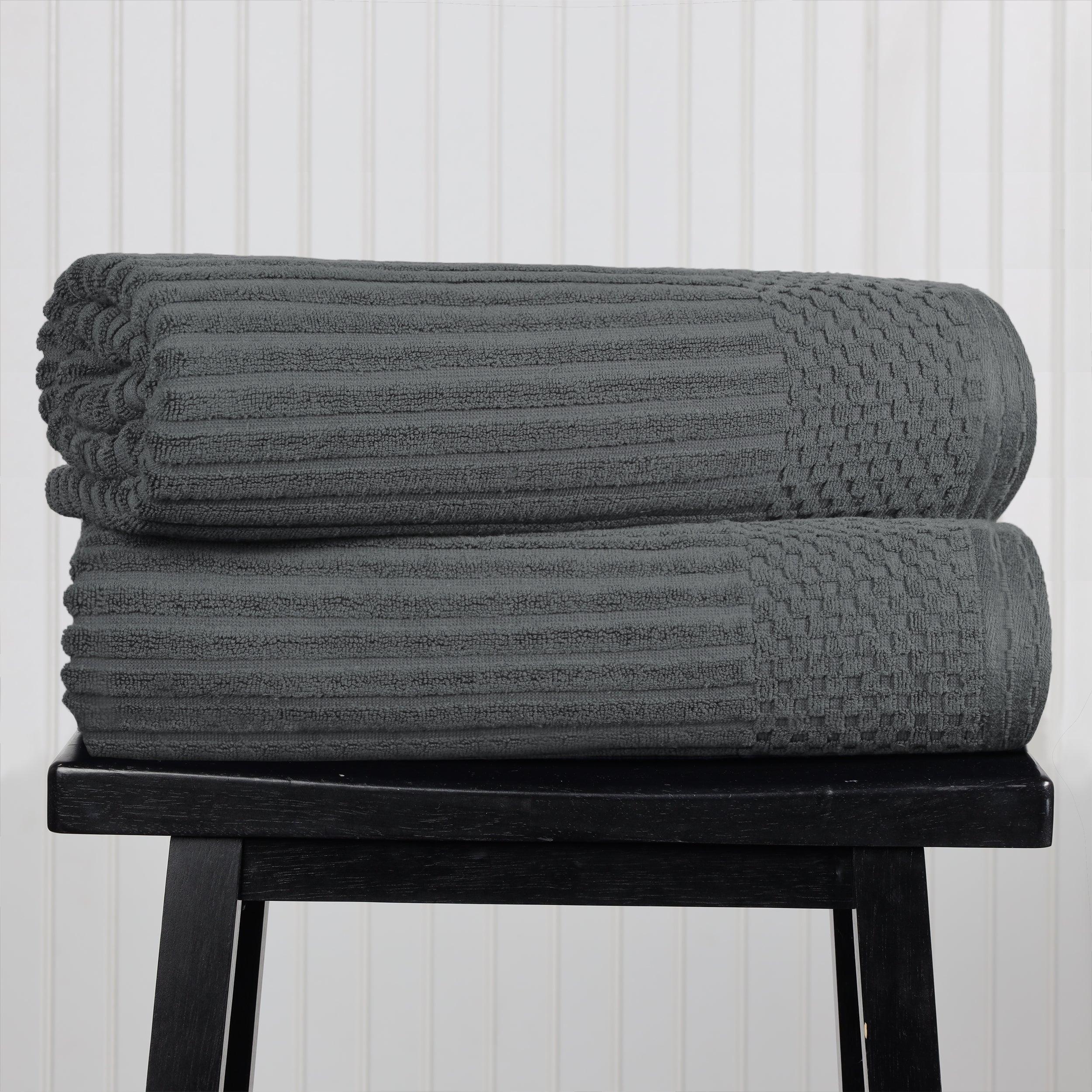 Soho Ribbed Cotton Absorbent 2 Piece Bath Sheet Towel Set - Bath Sheet by Superior