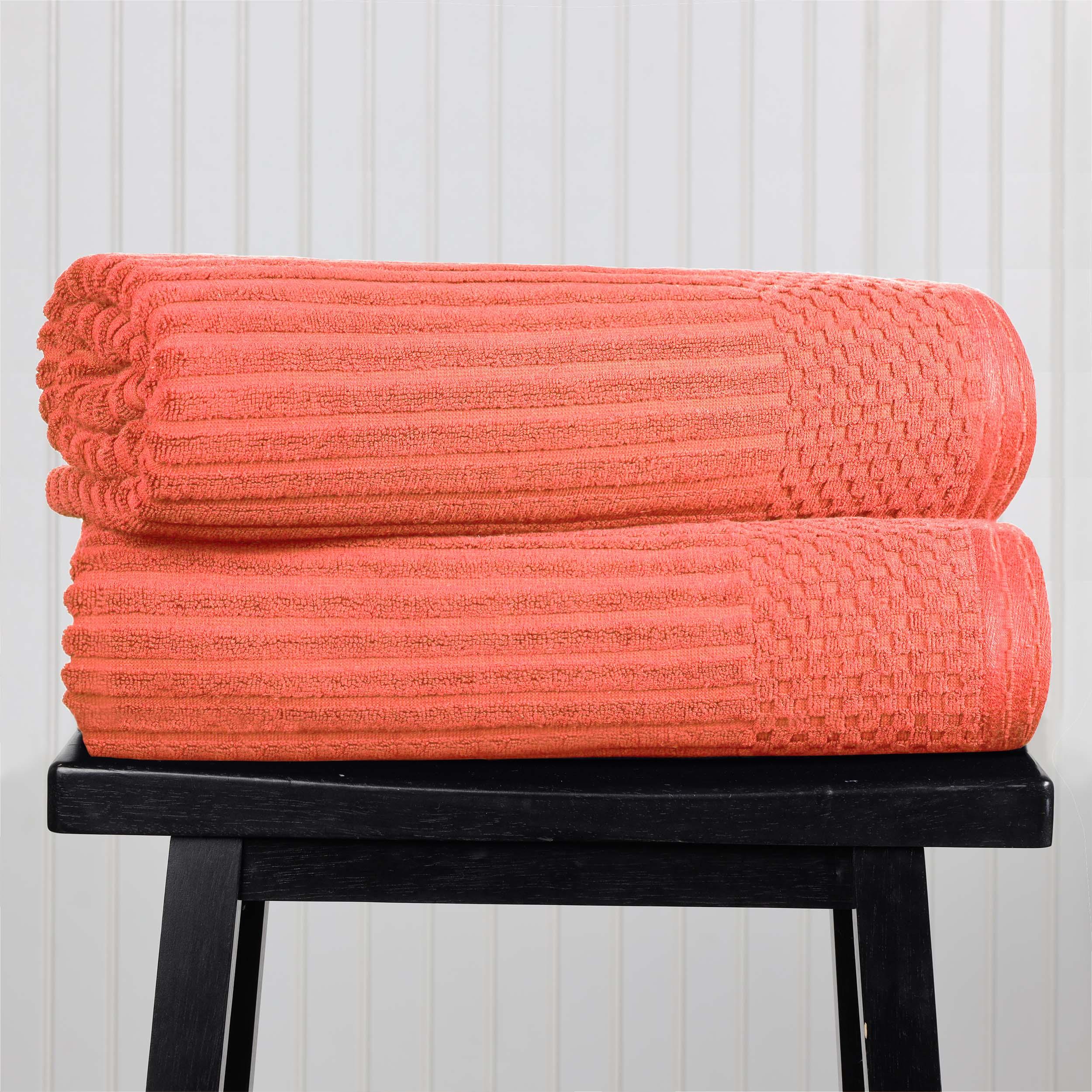 Soho Ribbed Cotton Absorbent 2 Piece Bath Sheet Towel Set - Bath Sheet by Superior