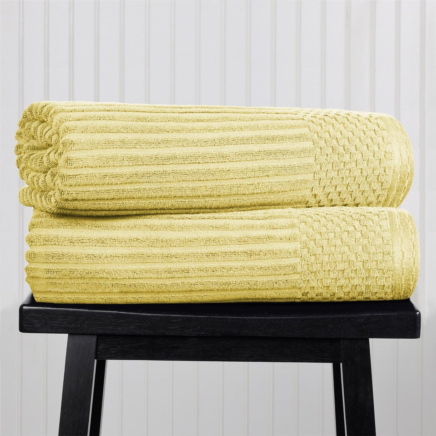 Soho Ribbed Cotton Absorbent 2 Piece Bath Sheet Towel Set - Bath Sheet by Superior