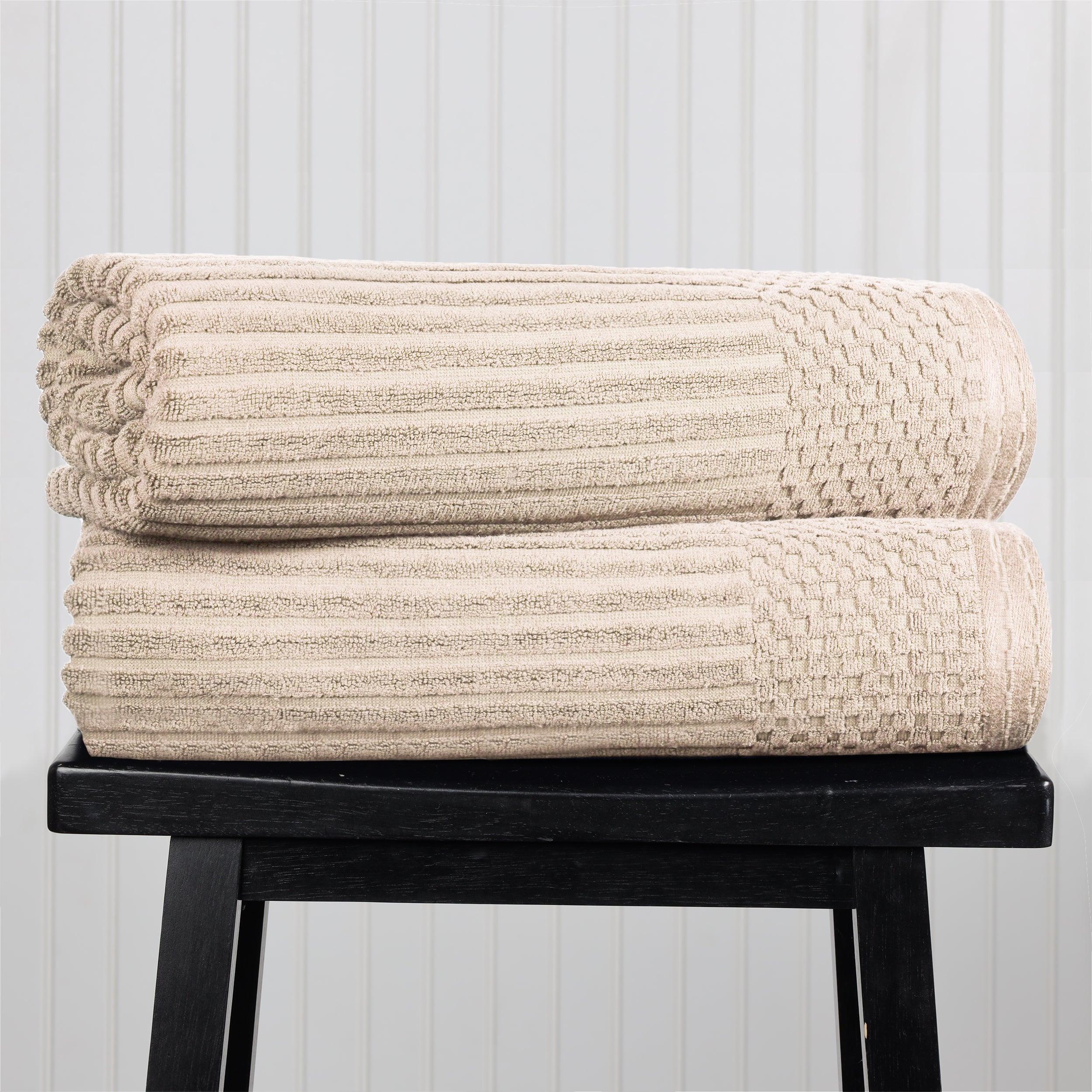 Soho Ribbed Cotton Absorbent 2 Piece Bath Sheet Towel Set - Bath Sheet by Superior