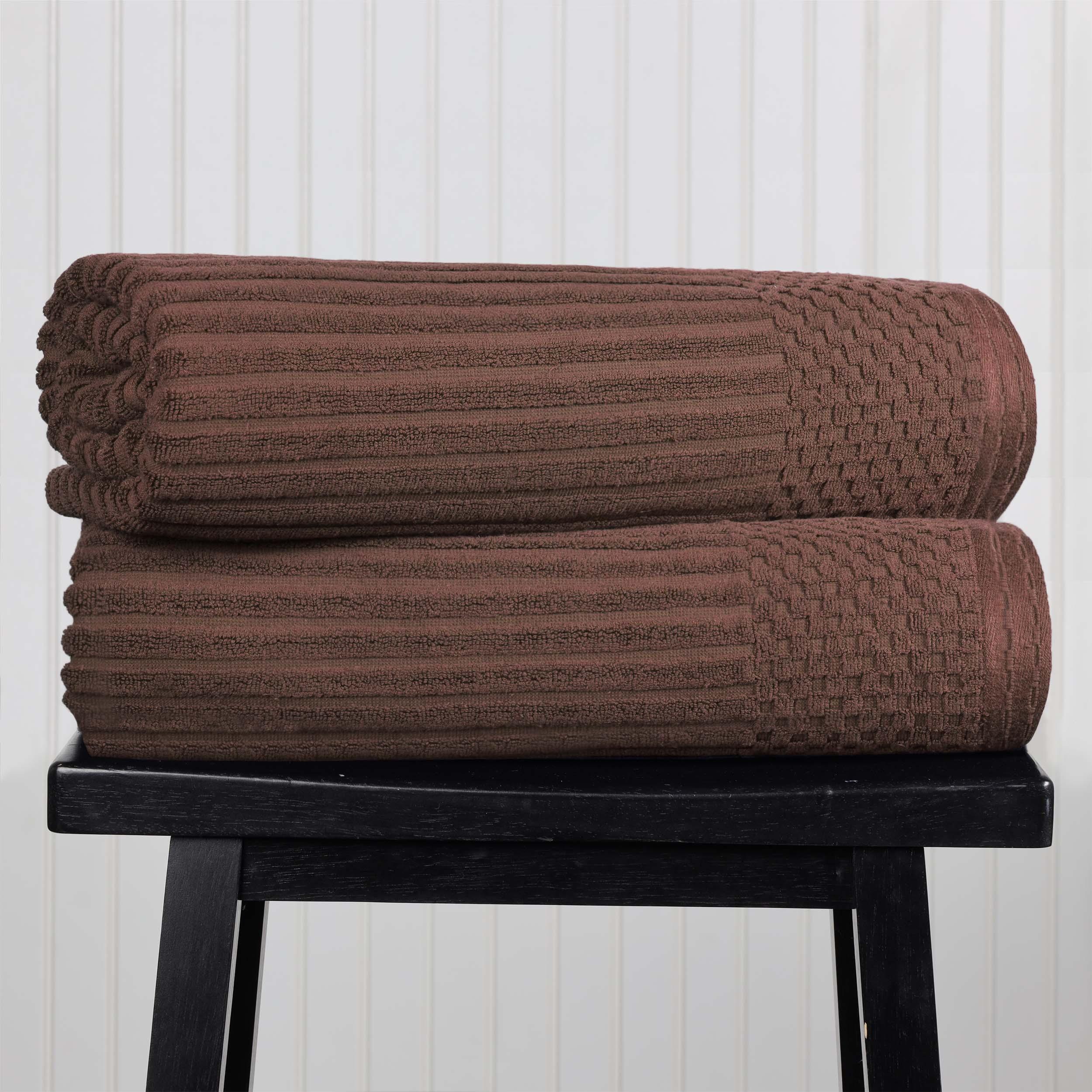 Soho Ribbed Cotton Absorbent 2 Piece Bath Sheet Towel Set - Bath Sheet by Superior