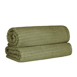 Soho Ribbed Cotton Absorbent 2 Piece Bath Sheet Towel Set - Bath Sheet by Superior