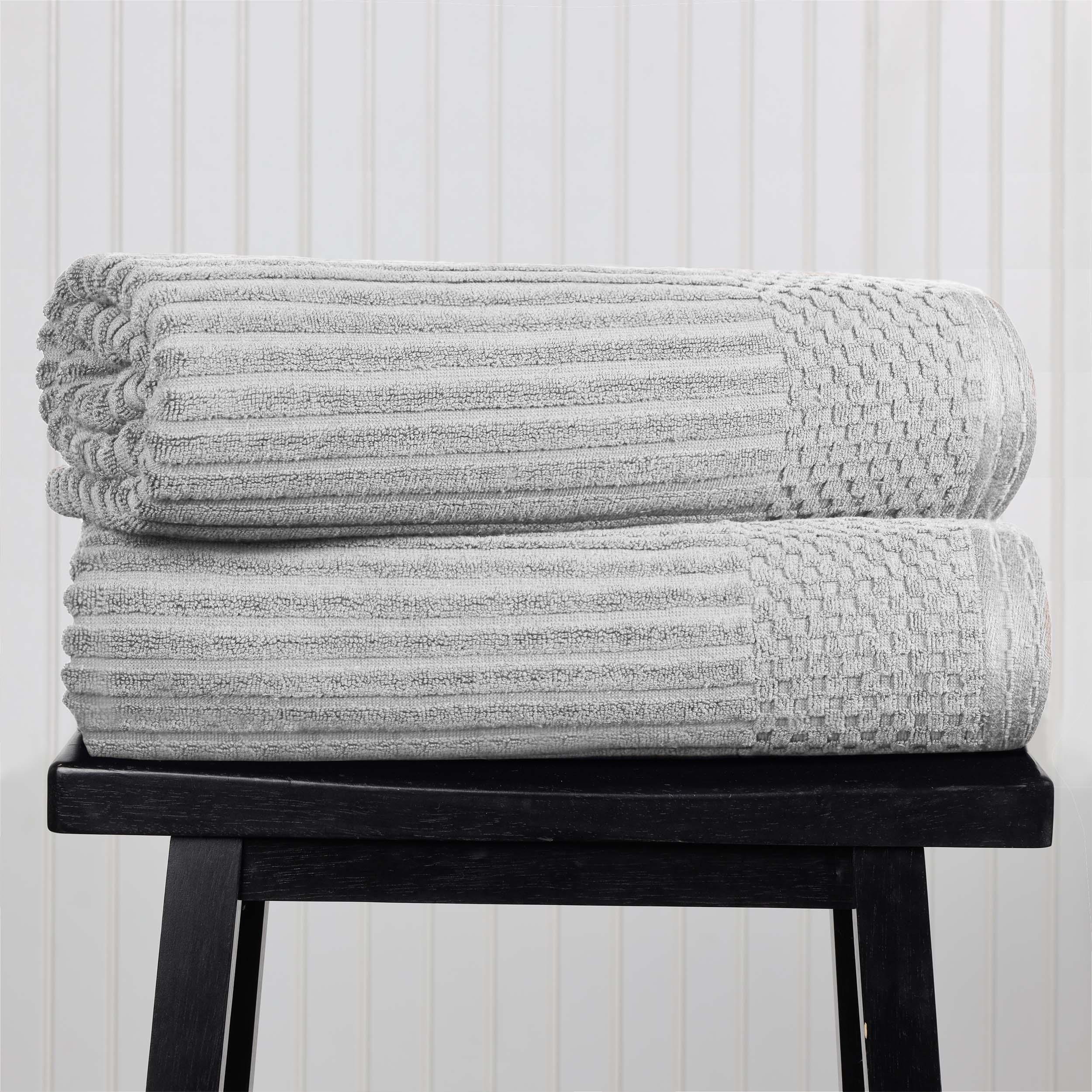 Soho Ribbed Cotton Absorbent 2 Piece Bath Sheet Towel Set - Bath Sheet by Superior