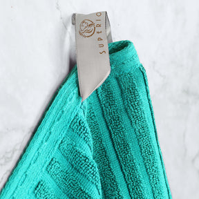 Ribbed Textured Cotton Ultra-Absorbent 4 Piece Hand Towel Set - Turquoise