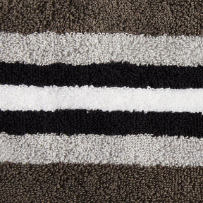  Stripes 100% Combed Cotton 6-Piece Towel Set, 2 Bath, 2 Hand, 2 Face - Chocolate