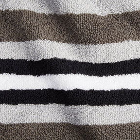 Cotton Striped Medium Weight 2 Piece Bath Towel Set - Charcoal