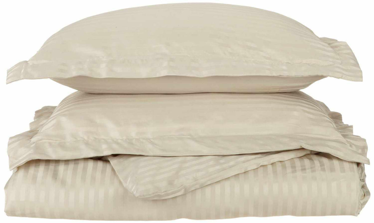 Microfiber Wrinkle-Free Stripe Breathable Duvet Cover Set with Button Closure-Duvet Cover Set by Superior-Home City Inc
