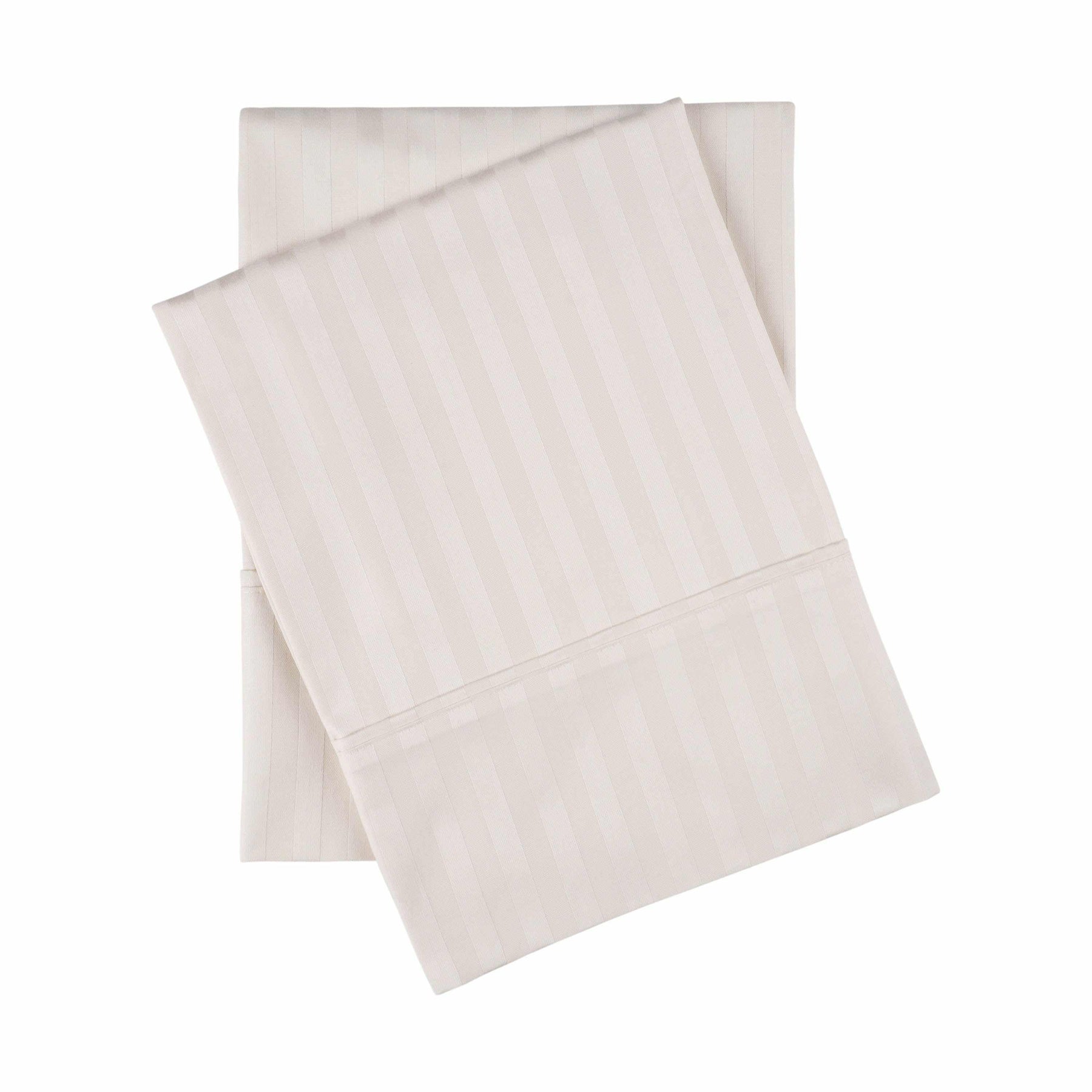 400 Thread Count Soft Stripe Egyptian Cotton Pillowcase Set - Ivory