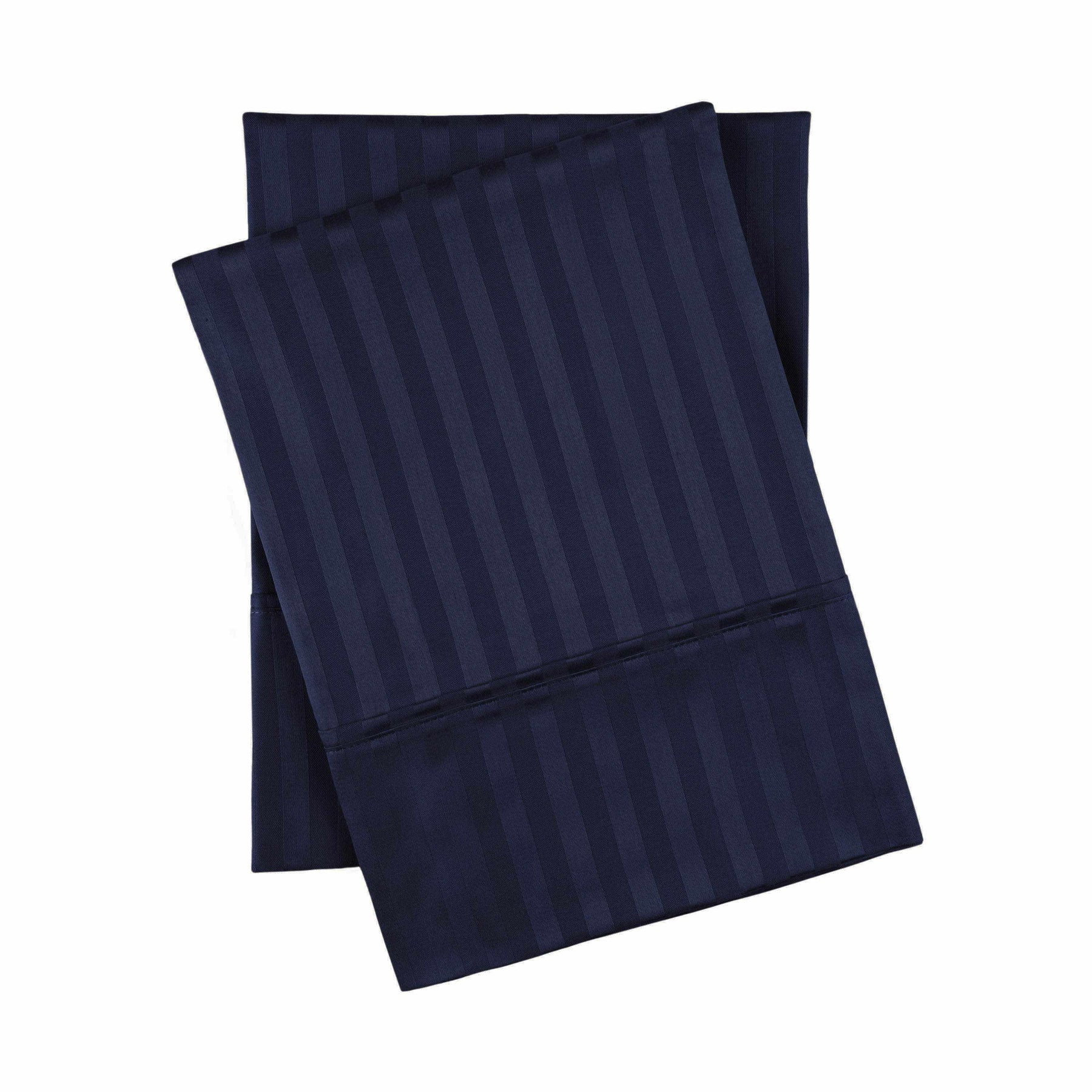 400 Thread Count Soft Stripe Egyptian Cotton Pillowcase Set - Navy Blue