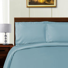 Superior Solid 1000-Thread Count Lyocell-Blend Duvet Cover Set - Blue