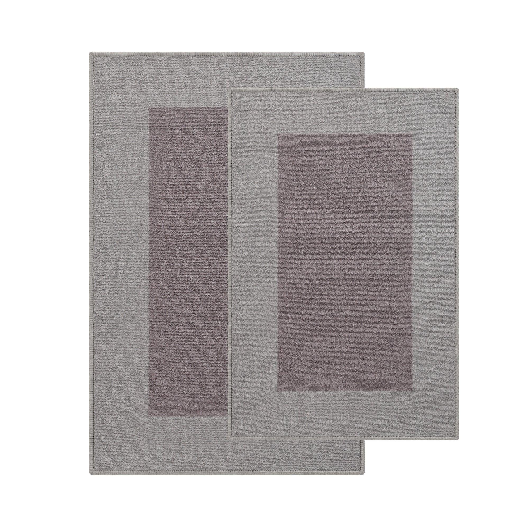 Troy Solid Non-Slip Machine Washable Bath Rug Set - Bath Mats by Superior