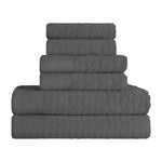 Turkish Cotton Herringbone Jacquard Assorted 6 Piece Towel Set - Towel Set by Superior