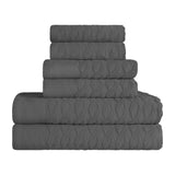Turkish Cotton Herringbone Jacquard Assorted 6 Piece Towel Set - Towel Set by Superior