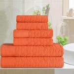 Turkish Cotton Herringbone Jacquard Assorted 6 Piece Towel Set - Towel Set by Superior