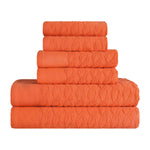 Turkish Cotton Herringbone Jacquard Assorted 6 Piece Towel Set - Towel Set by Superior