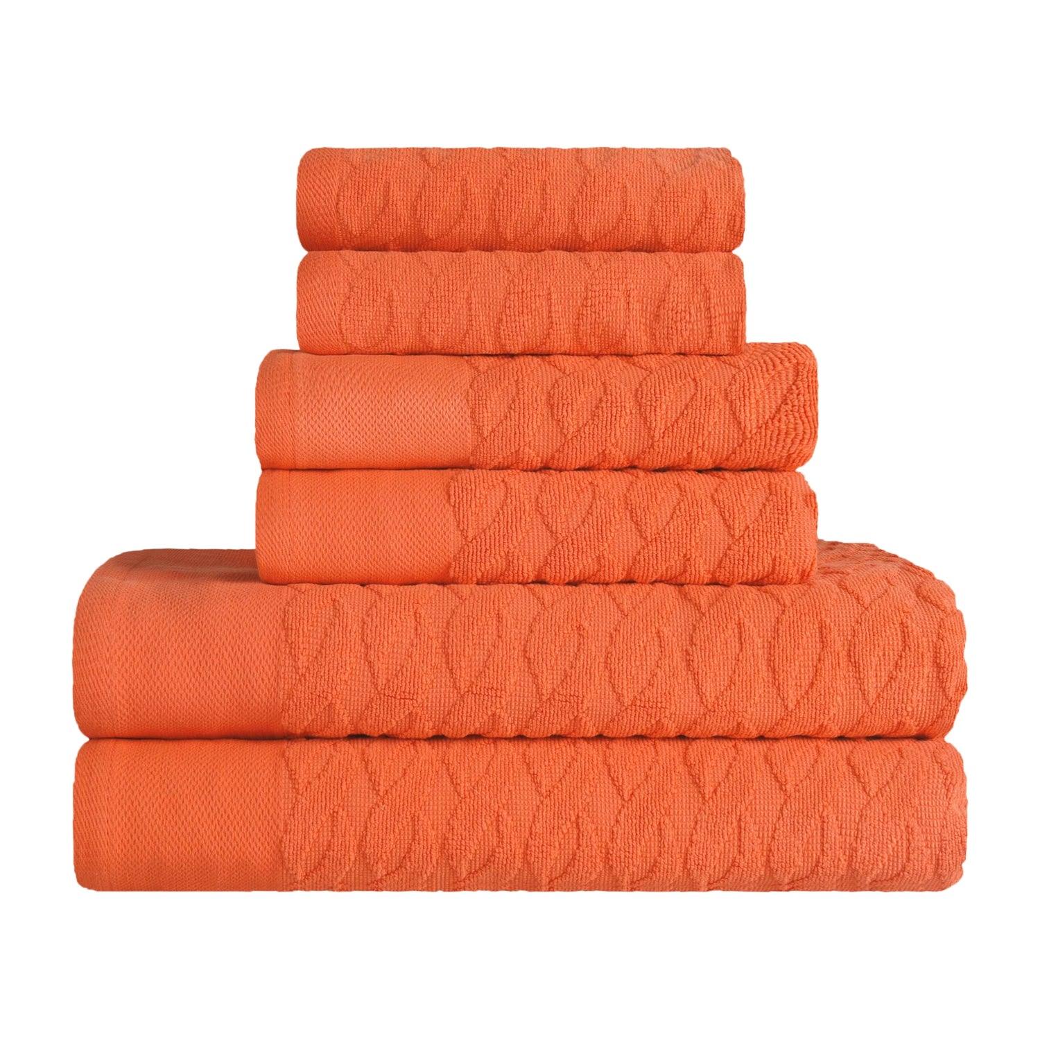 Turkish Cotton Herringbone Jacquard Assorted 6 Piece Towel Set - Towel Set by Superior
