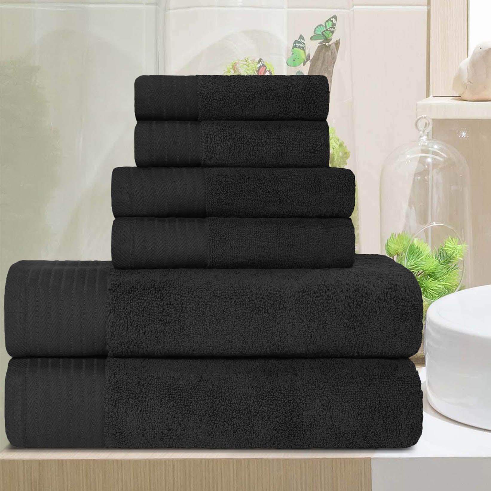 Turkish Cotton Herringbone Solid Assorted 6 Piece Towel Set - Towel Set by Superior