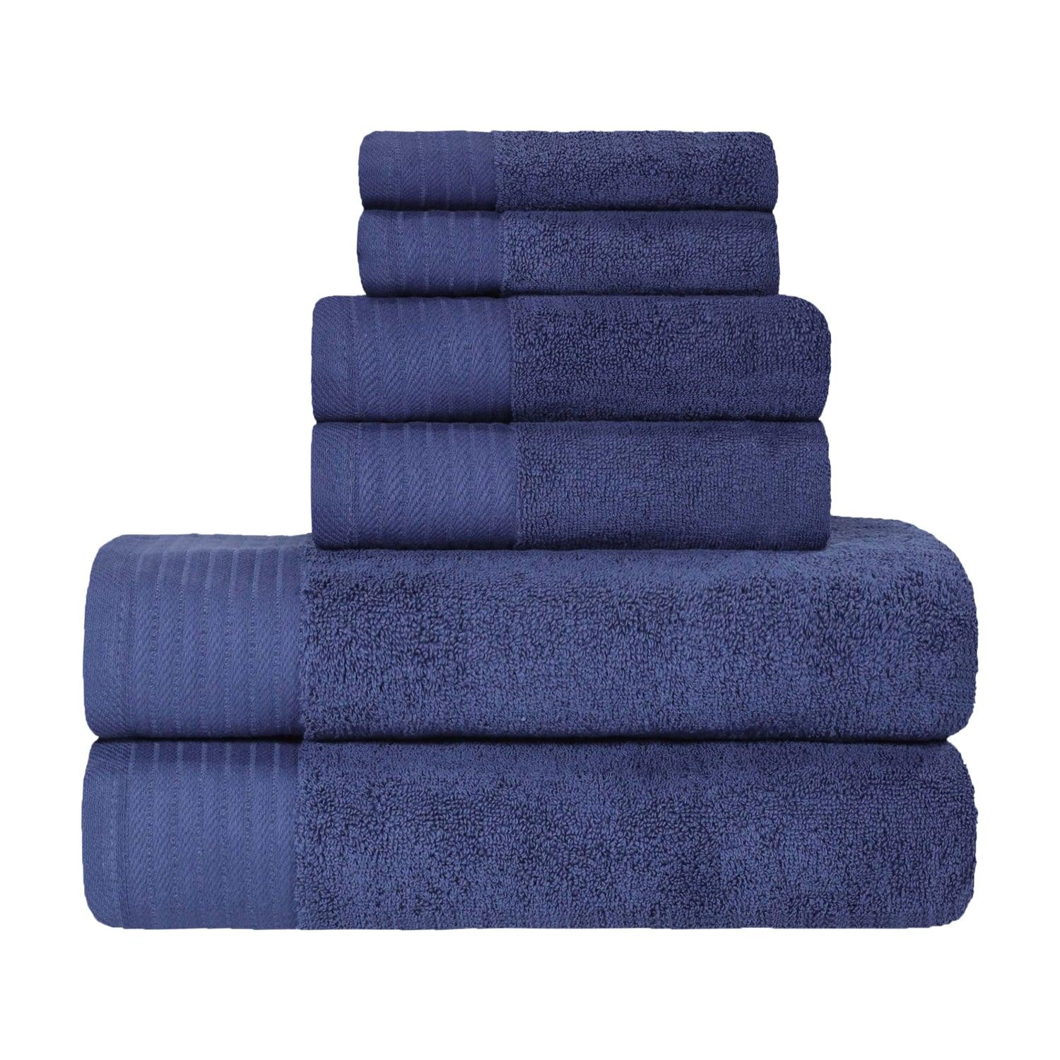 Turkish Cotton Herringbone Solid Assorted 6 Piece Towel Set - Towel Set by Superior