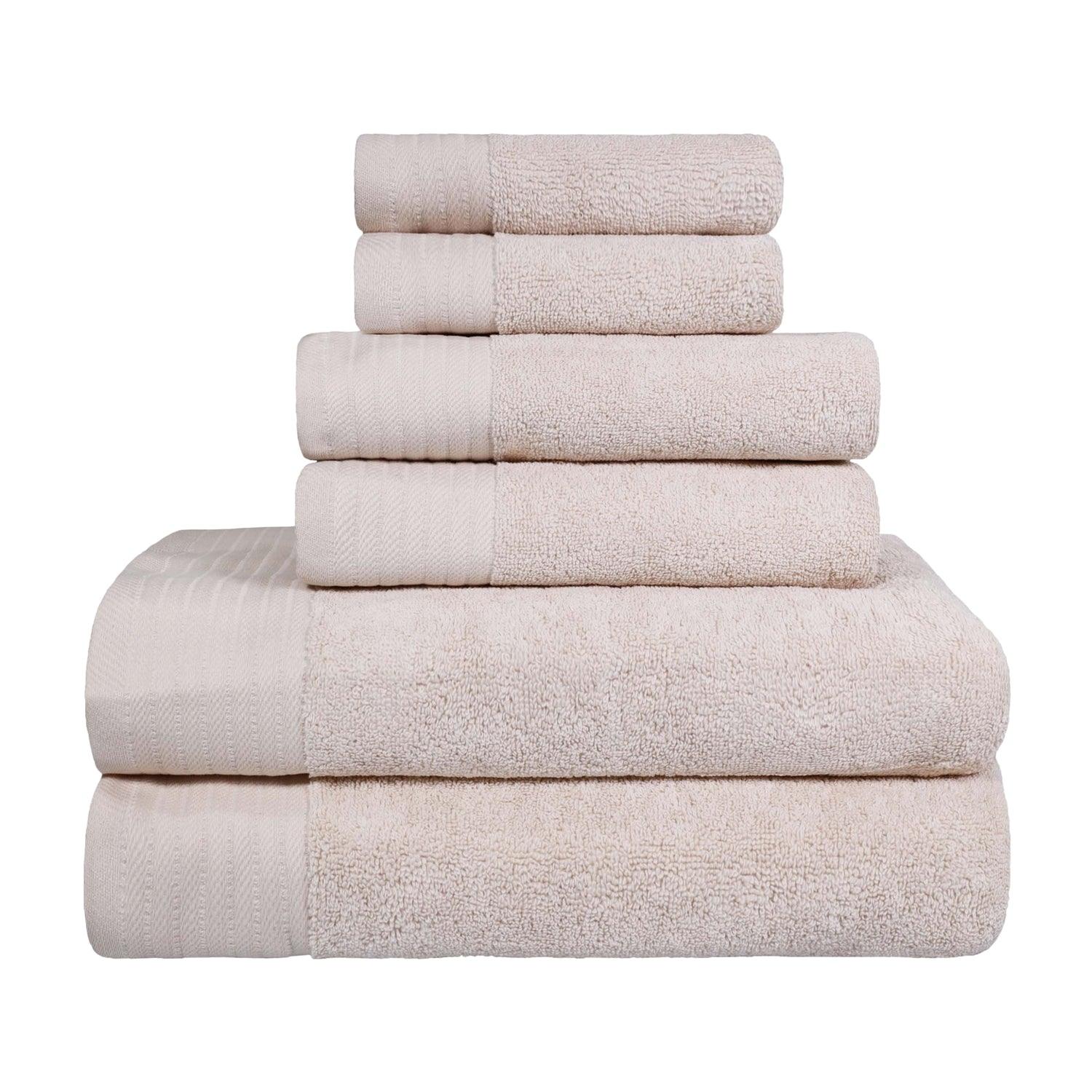 Turkish Cotton Herringbone Solid Assorted 6 Piece Towel Set - Towel Set by Superior