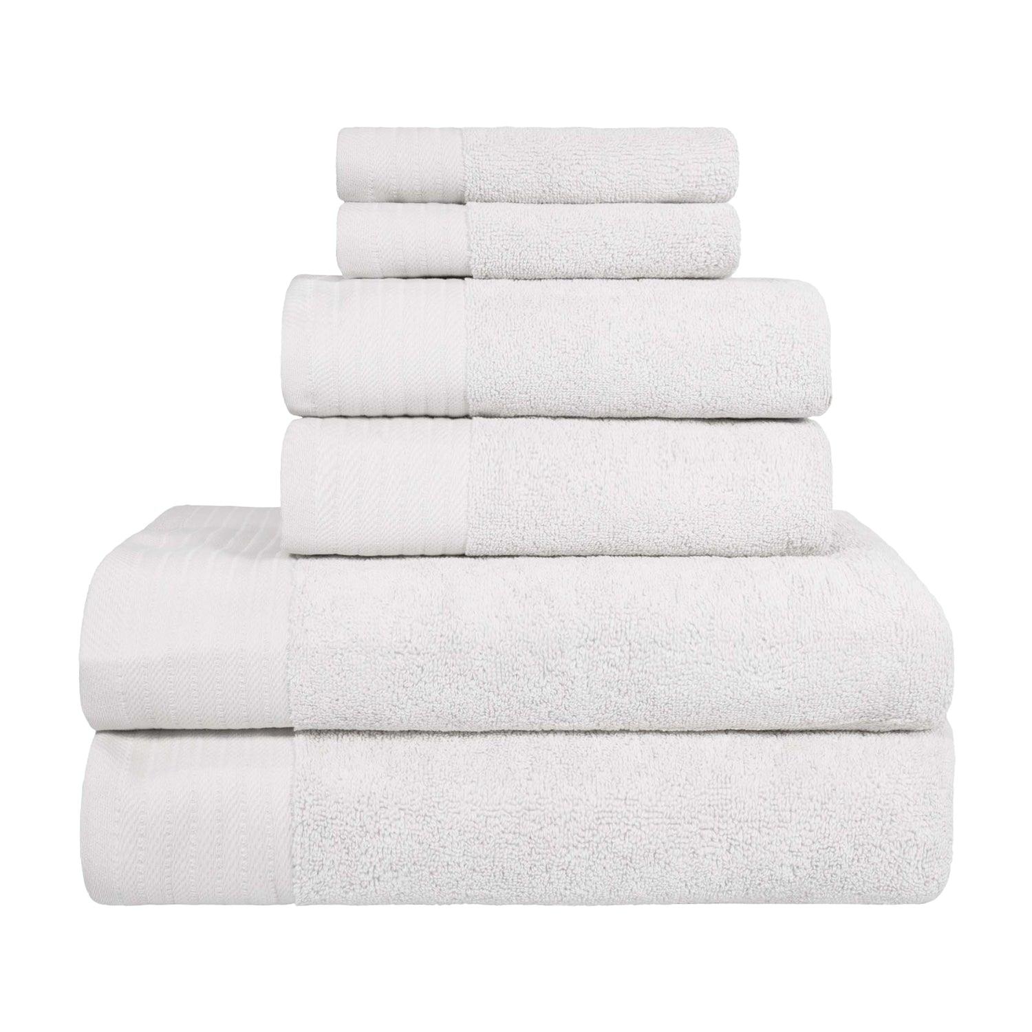 Turkish Cotton Herringbone Solid Assorted 6 Piece Towel Set - Towel Set by Superior