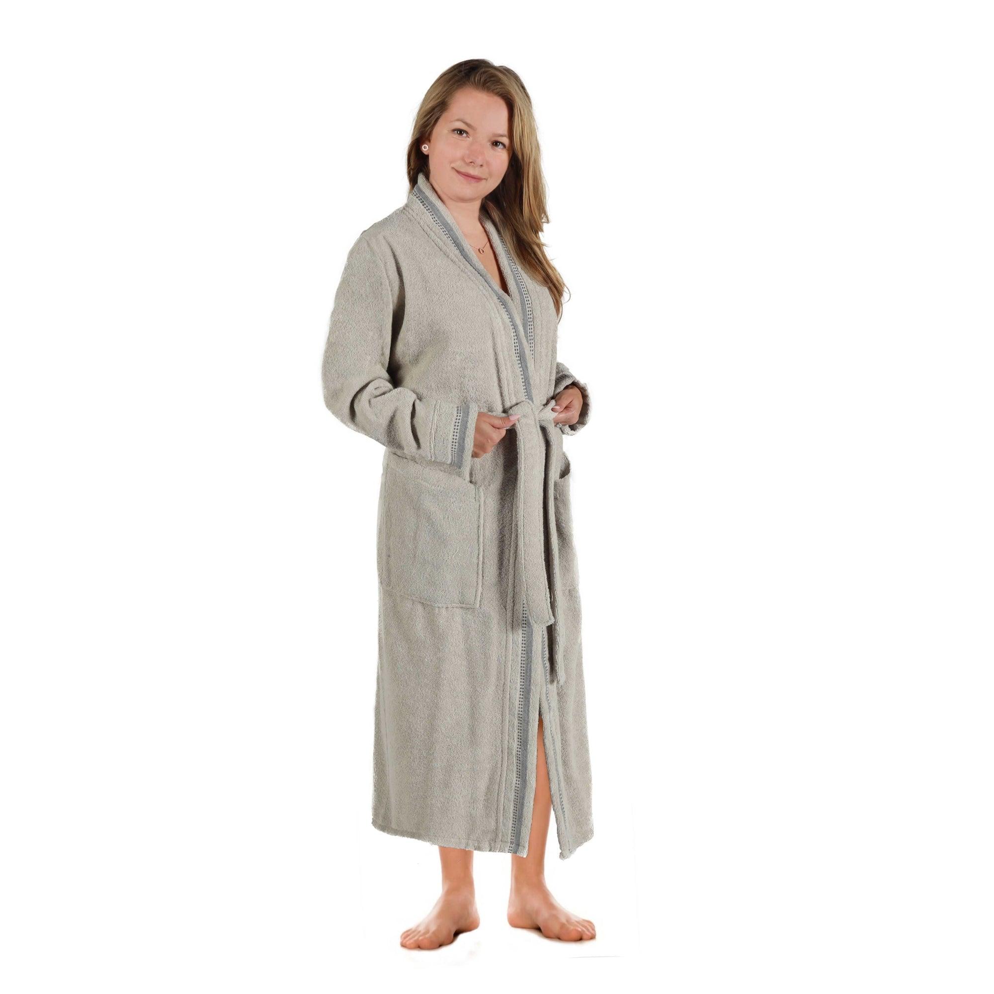 Turkish Cotton Terry Kimono Embroidered Super-Soft Unisex Bathrobe - Bath Robe by Superior