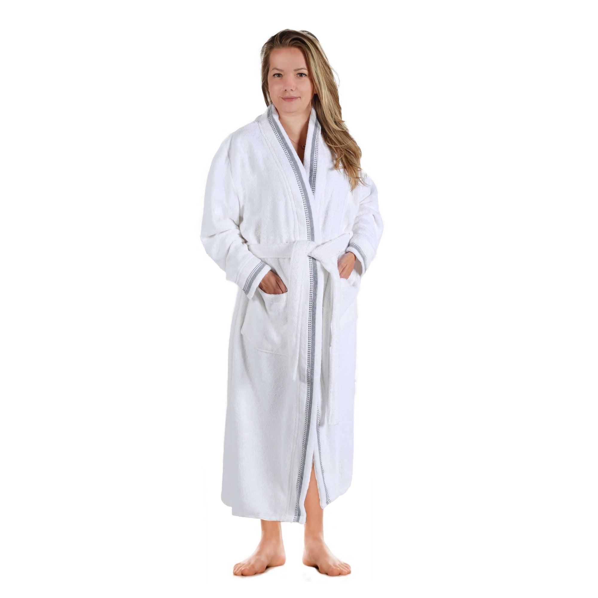 Turkish Cotton Terry Kimono Embroidered Super-Soft Unisex Bathrobe - Bath Robe by Superior