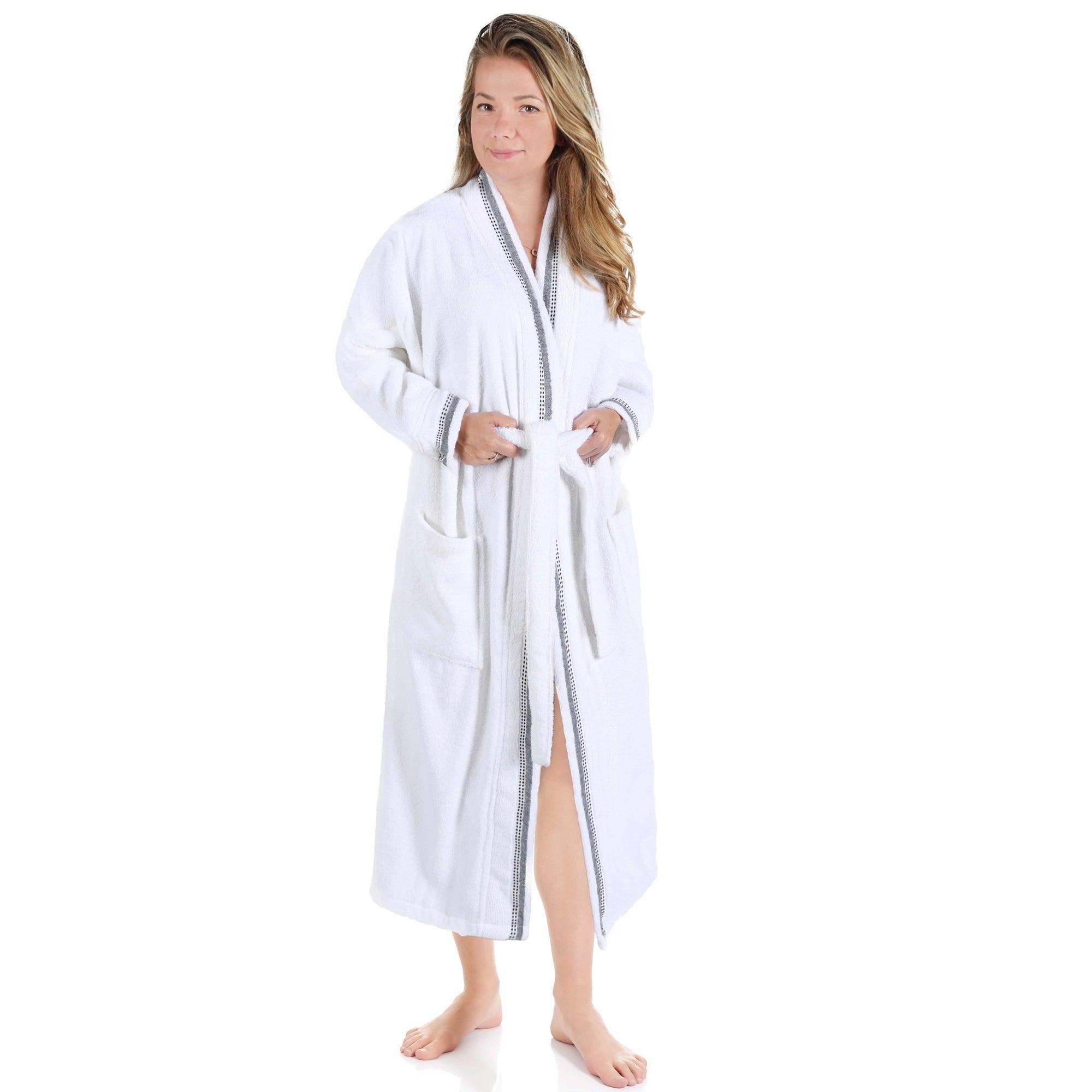 Turkish Cotton Terry Kimono Embroidered Super-Soft Unisex Bathrobe - Bath Robe by Superior