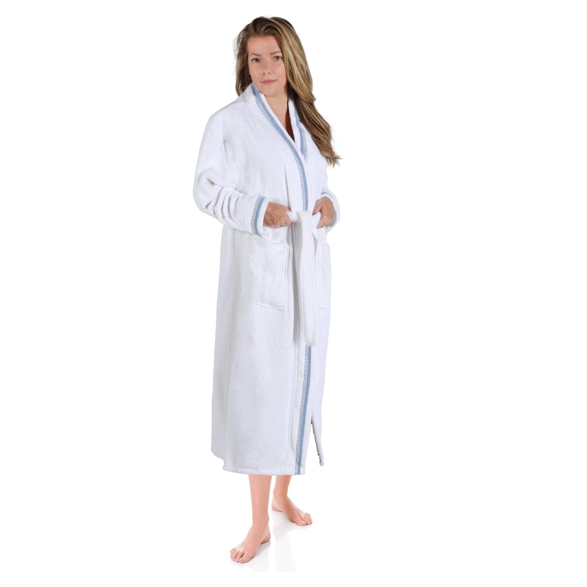 Turkish Cotton Terry Kimono Embroidered Super-Soft Unisex Bathrobe - Bath Robe by Superior