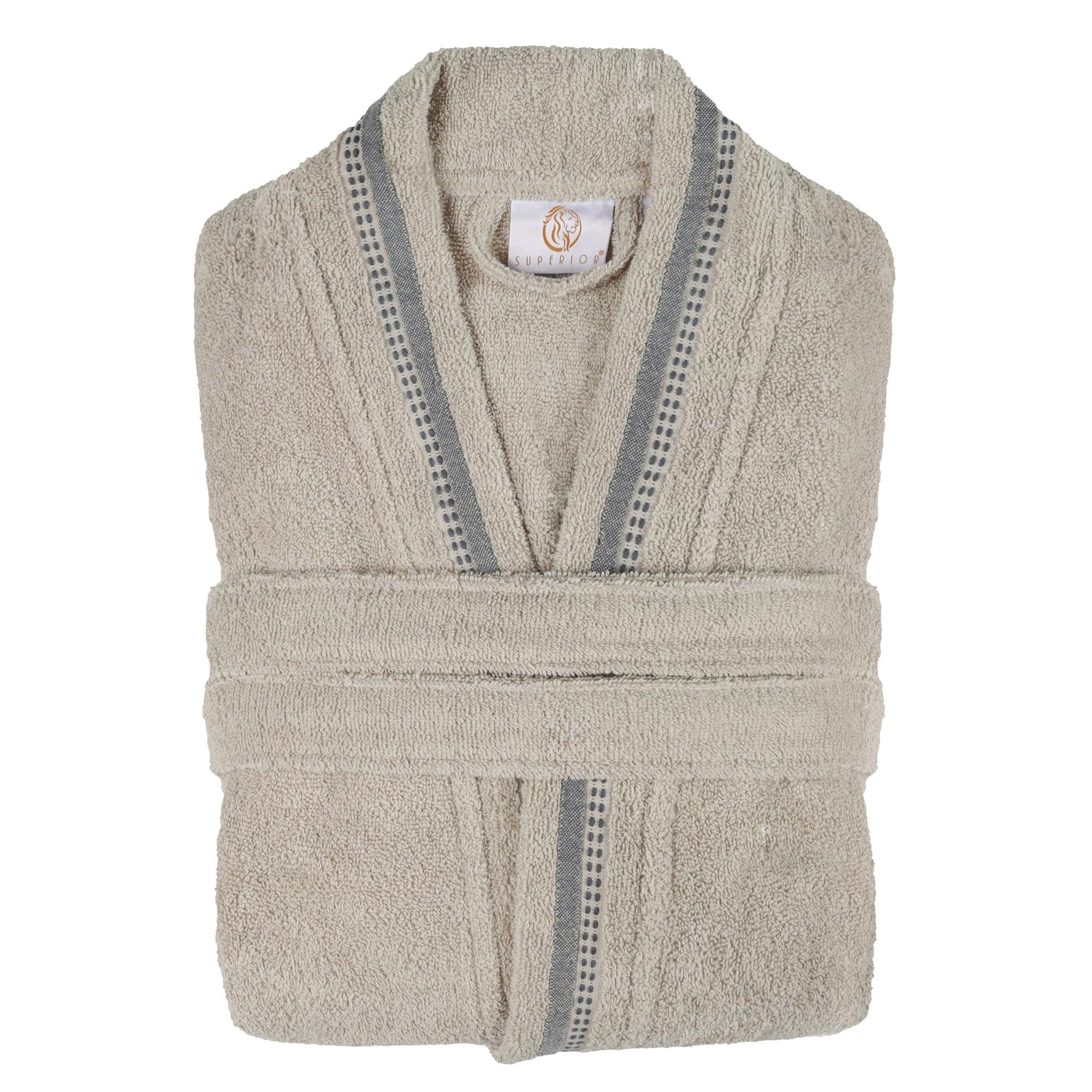 Turkish Cotton Terry Kimono Embroidered Super-Soft Unisex Bathrobe - Bath Robe by Superior