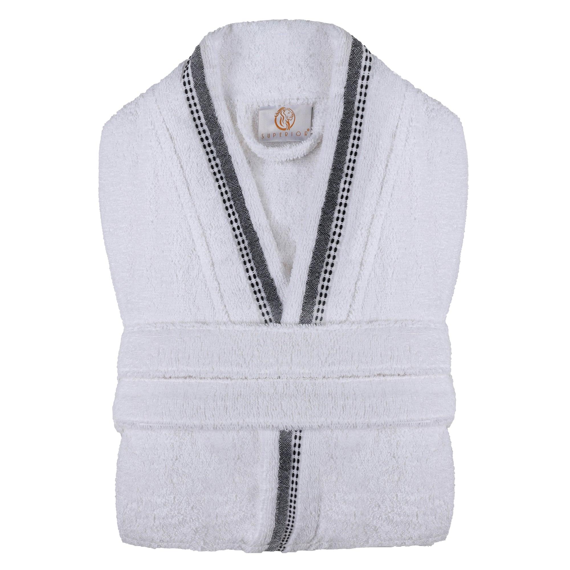 Turkish Cotton Terry Kimono Embroidered Super-Soft Unisex Bathrobe - Bath Robe by Superior