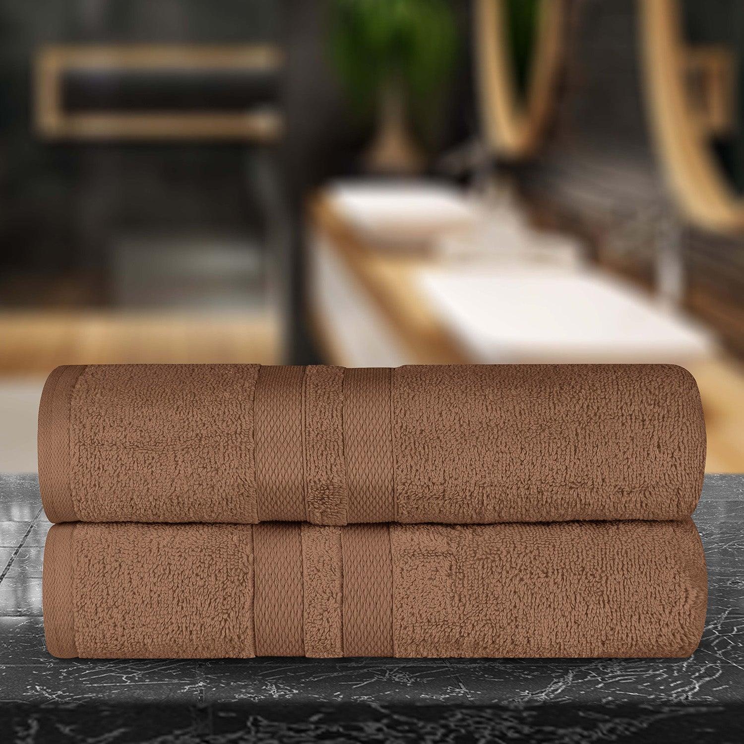Ultra-Soft Cotton Absorbent Quick-Drying Solid Bath Sheet Set of 2 - Bath Sheet by Superior Brand