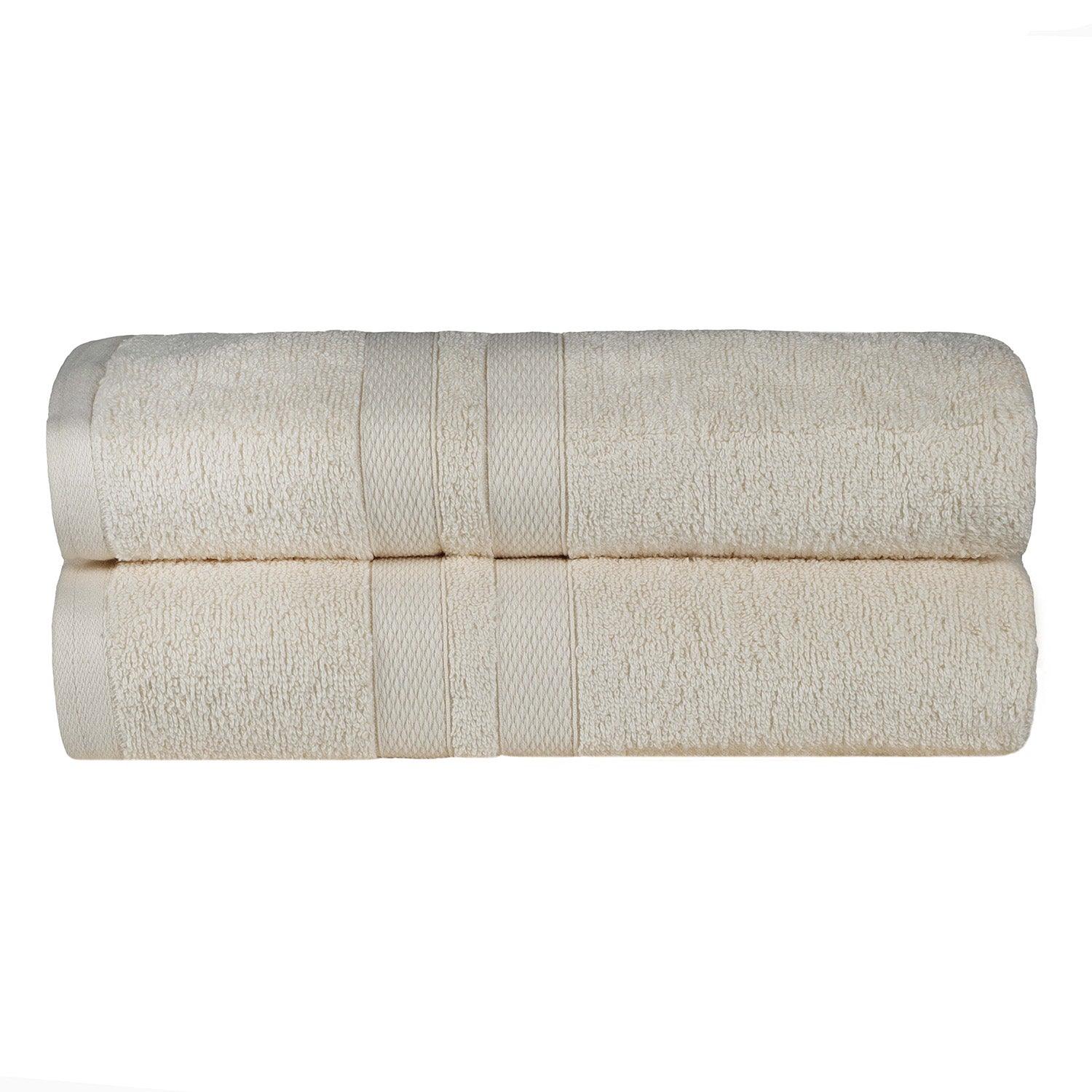 Ultra-Soft Cotton Absorbent Quick-Drying Solid Bath Sheet Set of 2 - Bath Sheet by Superior Brand