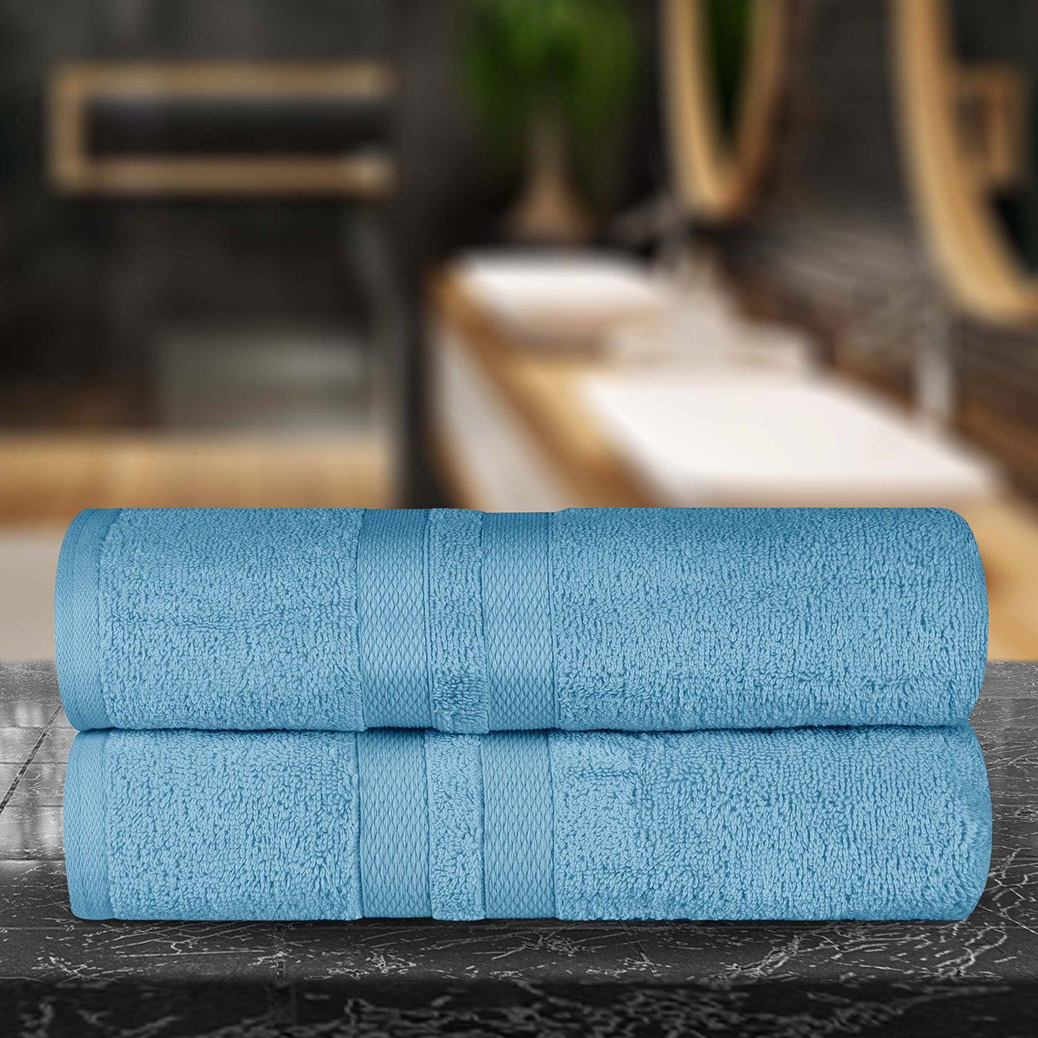 Ultra-Soft Cotton Absorbent Quick-Drying Solid Bath Sheet Set of 2 - Bath Sheet by Superior Brand