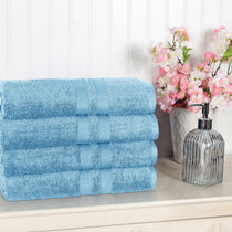 Ultra Soft Cotton Absorbent Solid Bath Towel Set of 4 - Bath Towel by Superior Brand