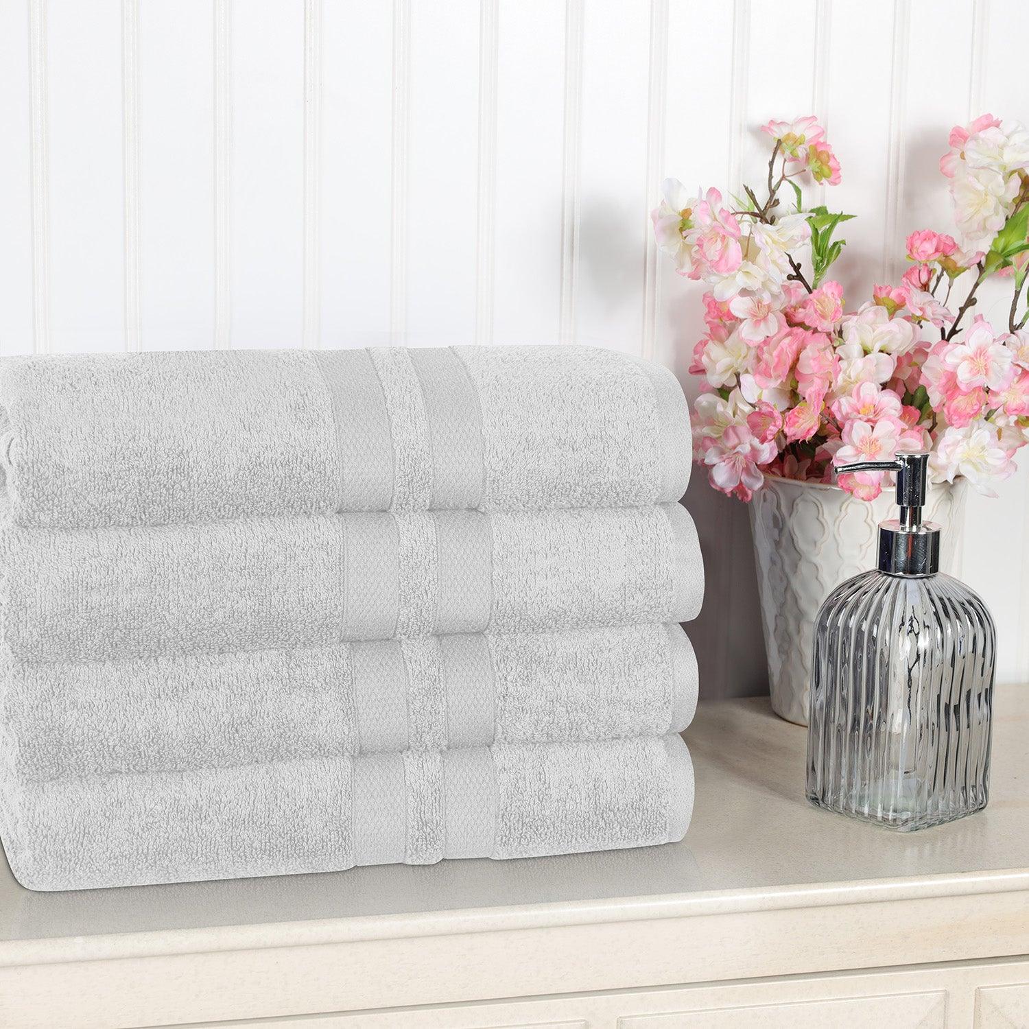 Ultra Soft Cotton Absorbent Solid Bath Towel Set of 4 - Bath Towel by Superior Brand